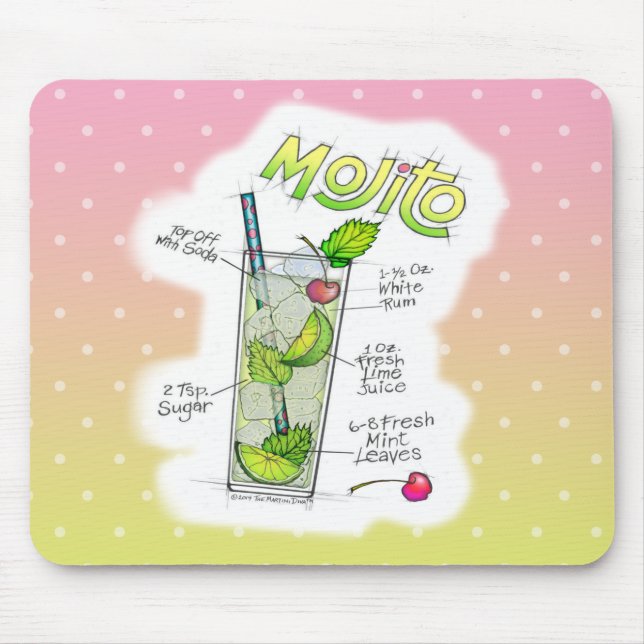 MOUSEPADS - MOJITO RECIPE COCKTAIL ART (Front)