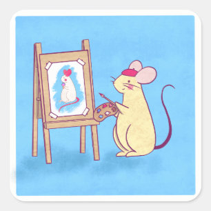 Mouseterpiece Painting Mouse Square Sticker