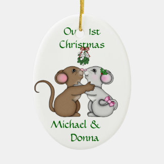 Mousey Love Christmas Ceramic Tree Decoration