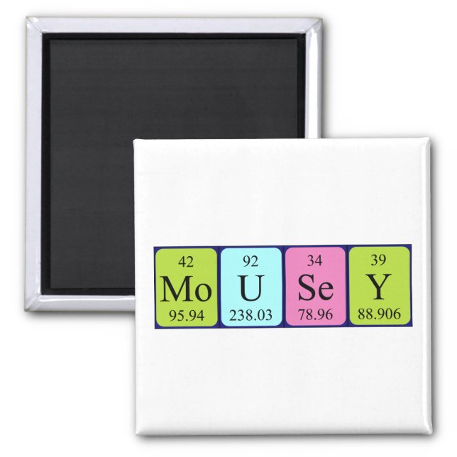 Mousey periodic table name magnet (Front)