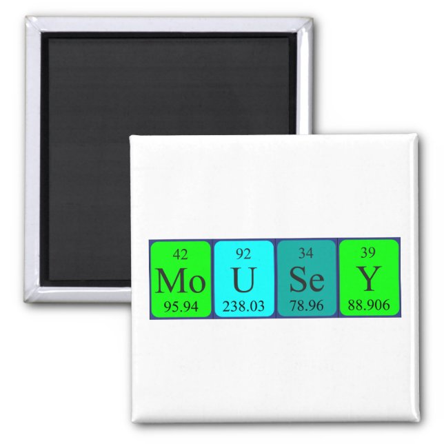 Mousey periodic table name magnet (Front)