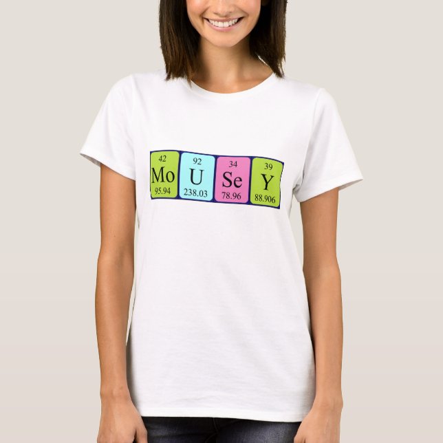 Mousey periodic table name shirt (Front)