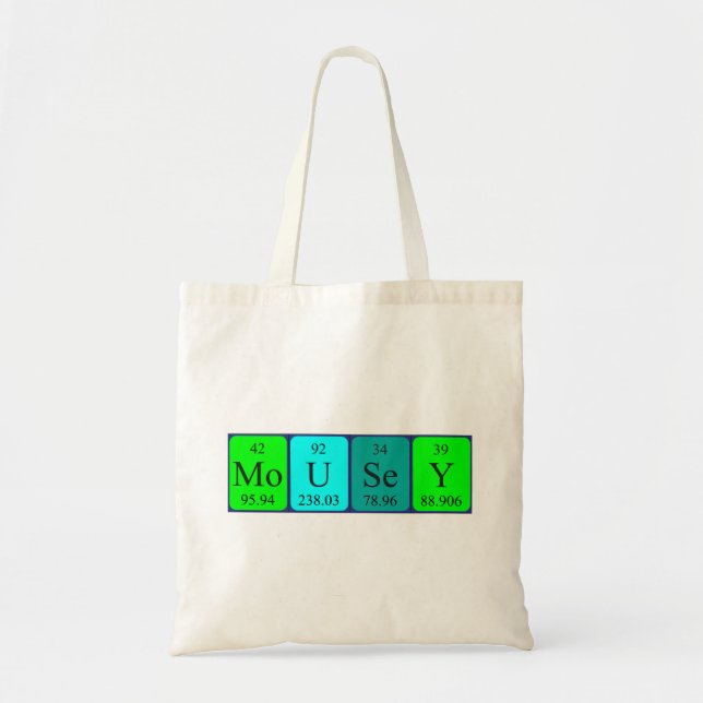 Mousey periodic table name tote bag (Front)