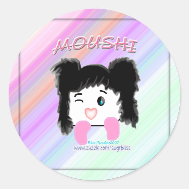 "Moushi" Cartoon Sticker (Front)