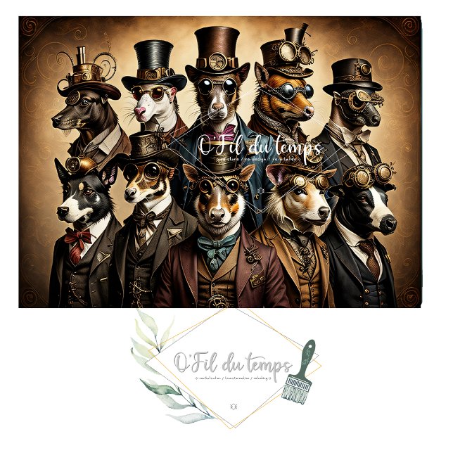 Mousseline Dogs Steampunk Hat Tissue paper (Creator Uploaded)