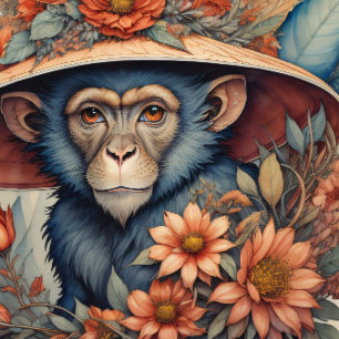 Mousseline Flower Hat cute chimp v11 Tissue paper