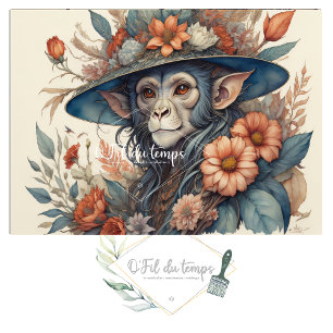 Mousseline Flower Hat cute chimp v12 Tissue paper