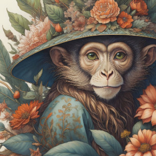 Mousseline Flower Hat Monkey chimp v9 Tissue paper