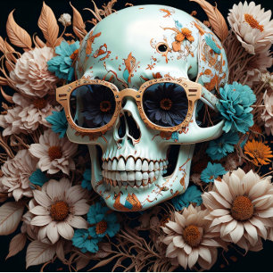 Mousseline Flower Skull Paper side left