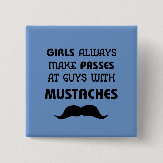 Moustache 15 Cm Square Badge