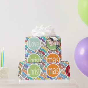 Moustache 1st Christams Hipster Personalised Photo Wrapping Paper