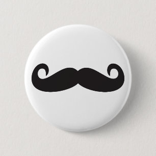 Moustache 6 Cm Round Badge