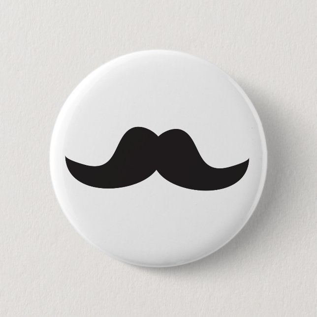 Moustache 6 Cm Round Badge (Front)