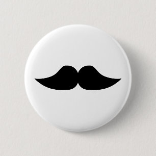 Moustache 6 Cm Round Badge