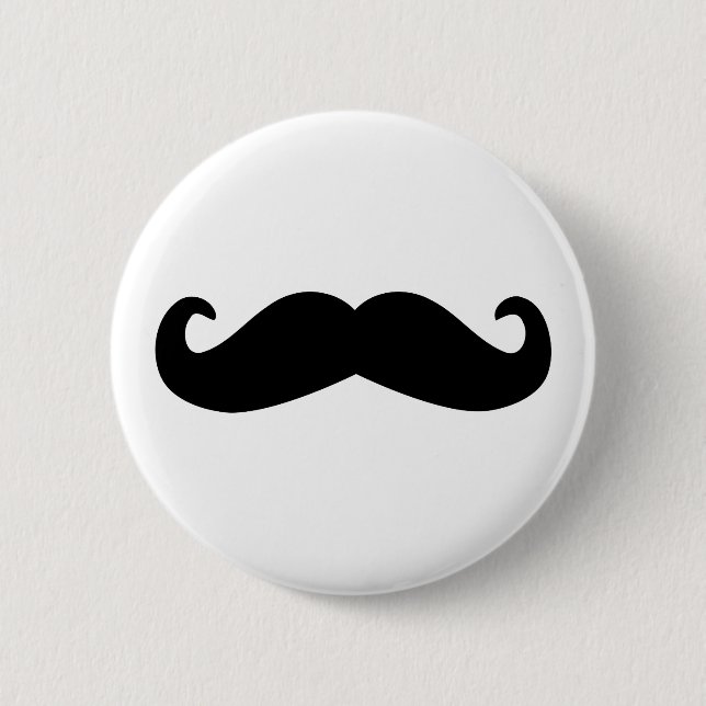 moustache 6 cm round badge (Front)