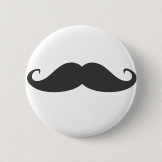 Moustache 6 Cm Round Badge