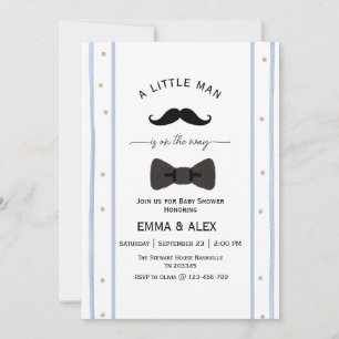 Moustache  A little man is on the way Invitation