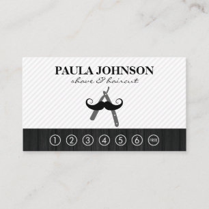 Moustache and Barber Blade Punch Card
