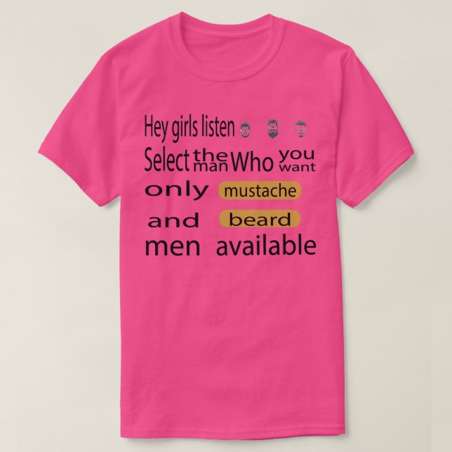 Moustache and beard men available Classic TShirt (Design Front)