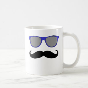 Moustache and Blue Sunglasses Humour Coffee Mug