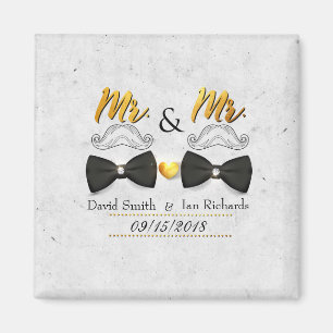 Moustache and bow for Mr and Mr Magnet