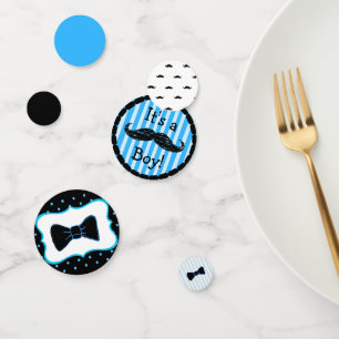 Moustache and Bow Tie Boy Baby Shower Confetti