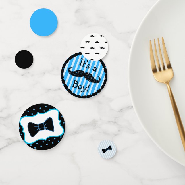 Moustache and Bow Tie Boy Baby Shower Confetti (Group)