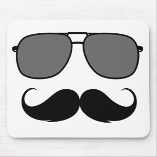 moustache and glasses mouse mat