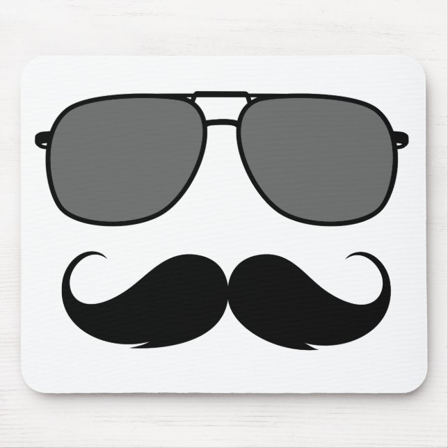 moustache and glasses mouse mat (Front)