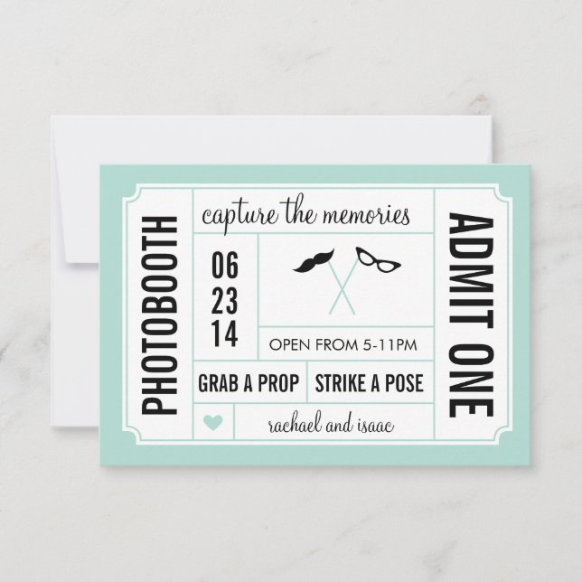 Moustache and Glasses Props Photobooth Ticket (Front)