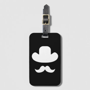 Moustache and hat luggage tag