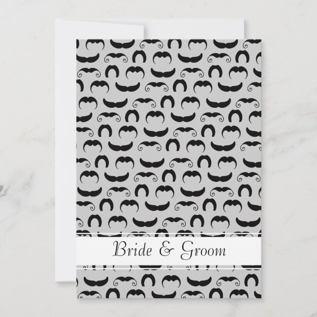 Moustache and Lip Wedding Invitation (Front)