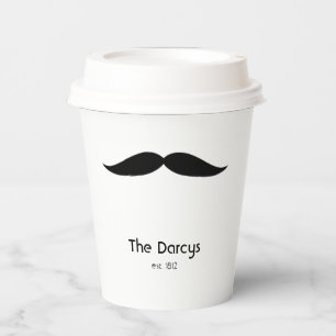 Moustache and Lips Couple Paper Cup