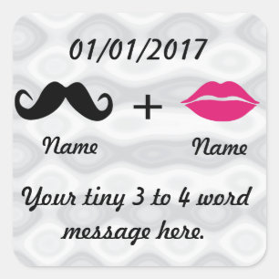 Moustache and Lips CustomizeABLEs Square Sticker