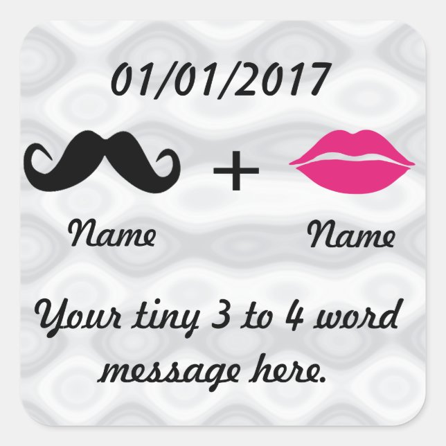 Moustache and Lips CustomizeABLEs Square Sticker (Front)