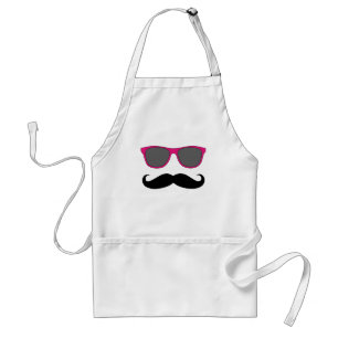 Moustache and Pink Sunglasses Humour Standard Apron