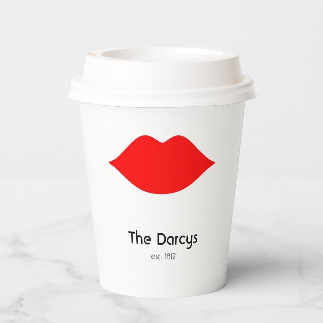  Moustache and Red Lips Paper Cup (Back)