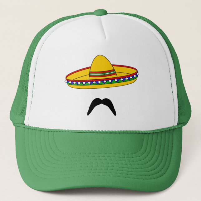 Moustache and Sombrero Cinco de Mayo Fiesta Hat (Front)