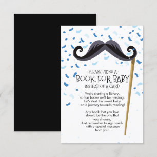 Moustache Baby Shower Book for Baby Card
