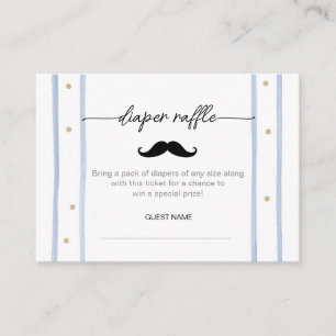 Moustache Baby shower Diaper Raffle Enclosure Card