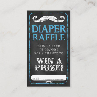 Moustache Baby Shower Diaper Raffle Ticket Baby Enclosure Card