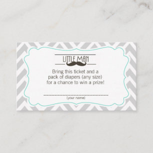Moustache Baby Shower Diaper Raffle ticket Enclosure Card