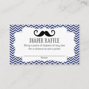 Moustache Baby Shower Diaper Raffle Tickets Enclosure Card
