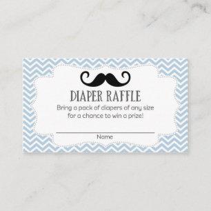 Moustache Baby Shower Diaper Raffle Tickets Enclosure Card