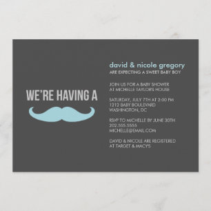Moustache Baby Shower Invitation