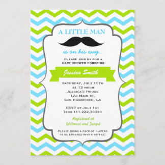 Moustache Baby Shower Invitation