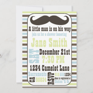 Moustache Baby Shower Invitation