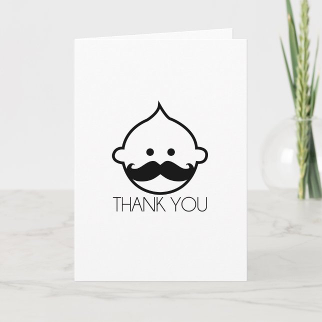 Moustache Baby Thank You Card (Front)