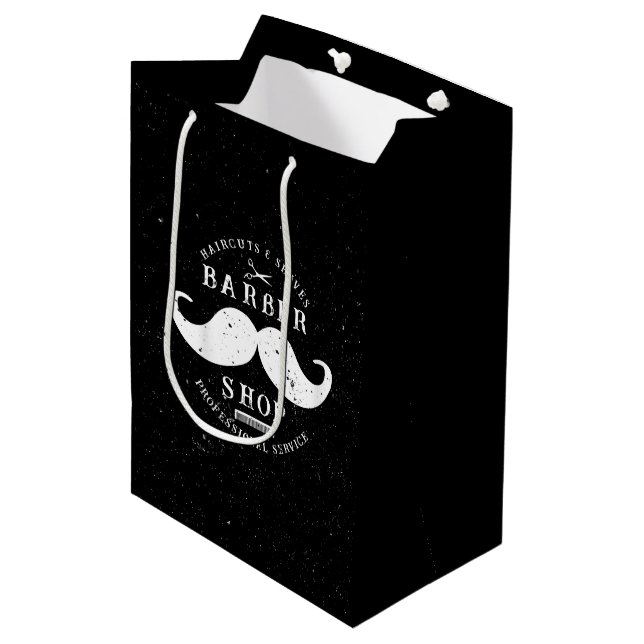 Moustache Barber Shop Barbershop Shopping Medium Gift Bag (Front Angled)