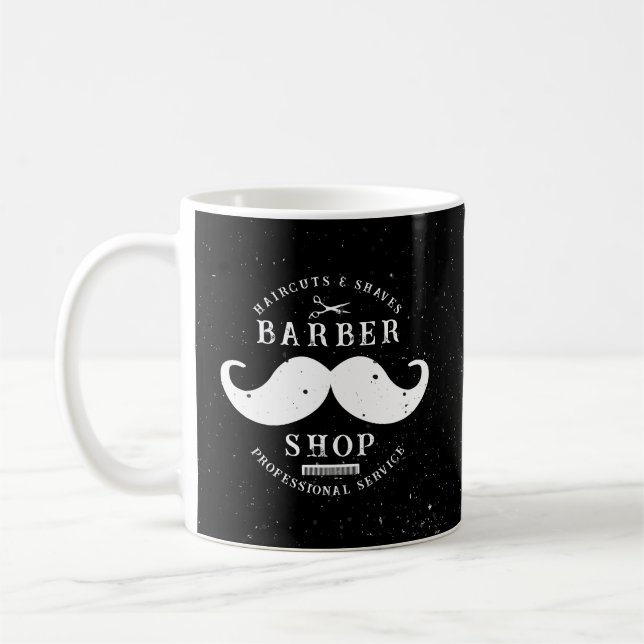 Moustache Barber Shop Modern Hairstylist Barbersho Coffee Mug (Left)